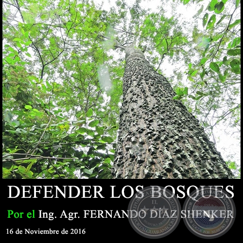  DEFENDER LOS BOSQUES - Ing. Agr. FERNANDO DÍAZ SHENKER - 16 de Noviembre de 2016